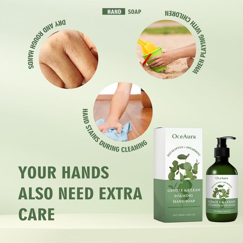 OceAura Gentle Clean Foaming Hand Soap, Gentle Cleansing Decontamination Moisturizing Skin Cleansing Skin_voghion.com