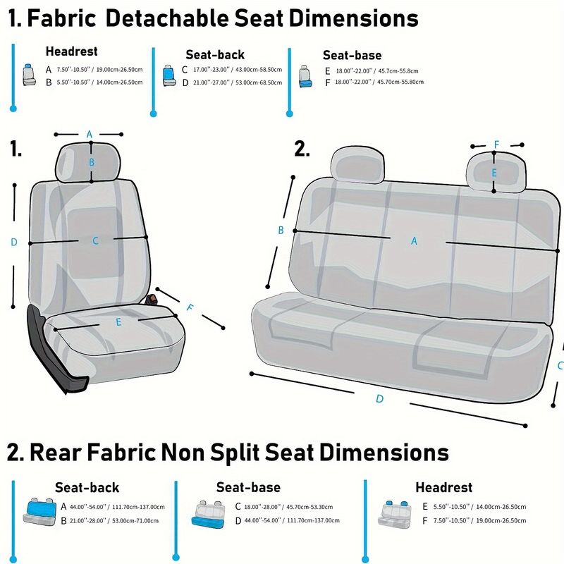 Sitz Komplettset Vorne Geteilte Rückbank Für Auto Universal Stoff SUV Limousine Van Automotive Innenbezüge_voghion.com