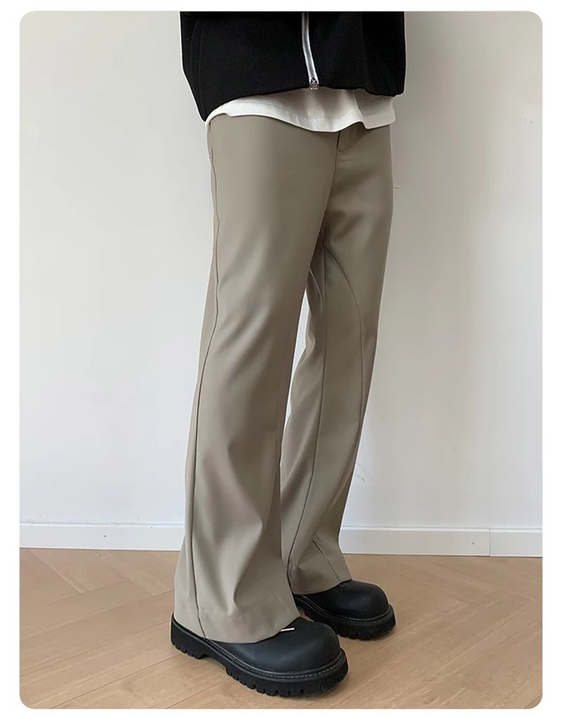Deconstructed Tailored Trousers – Clean-Fit Micro Flare Pants With Seamless Stretch & Wrinkle Resistance_voghion.com