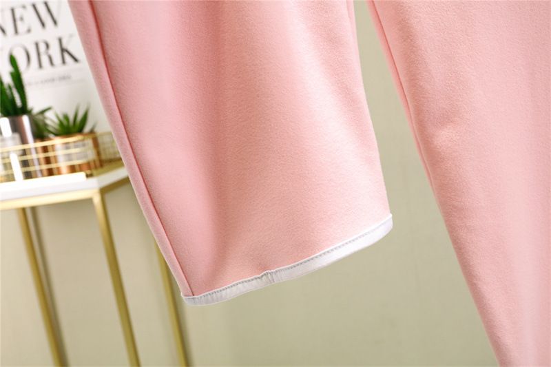 Pantaloni a maniche lunghe con scollo a V e piccoli pantaloni in velluto tedesco autunno inverno nuovi, da casa, larghi e semplici, tinta unita, pigiama taglie forti_voghion.com