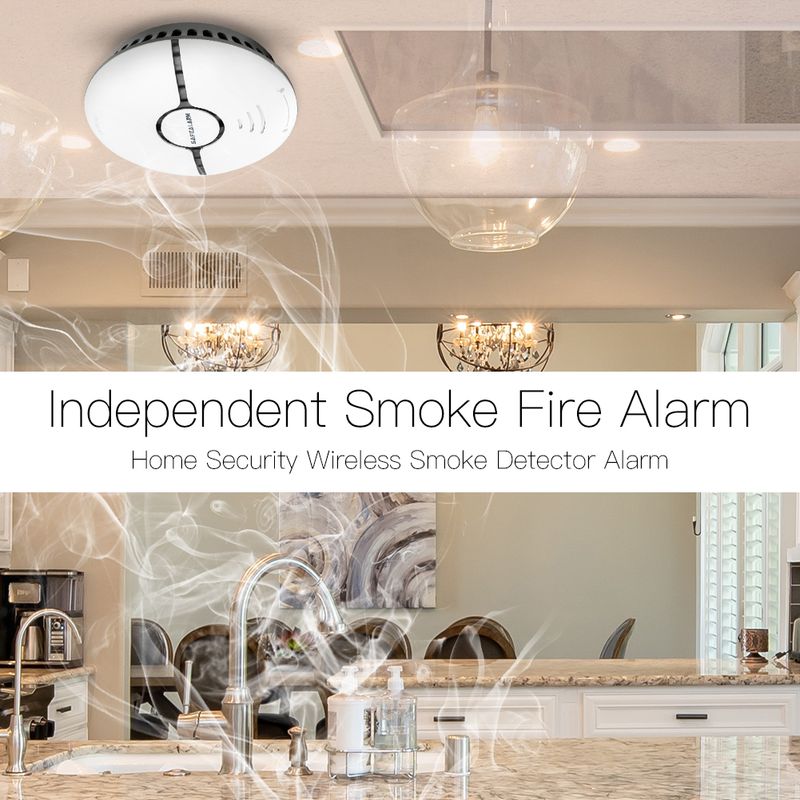 WiFi Smart Fire Alarm Sensor Detector Home Security System Battery-powered Alarm Wireless Smart Life Tuya App Control_voghion.com