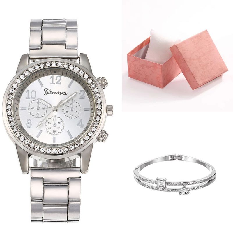 Set regalo da donna con cintura in acciaio e diamanti di lusso, orologio al quarzo alla moda, tutto abbinato, vendita diretta dalla fabbrica_voghion.com