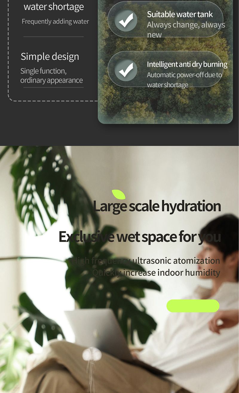 Umidificatore ad ultrasuoni ad anello con nebulizzazione automatica di fragranze e luci colorate_voghion.com