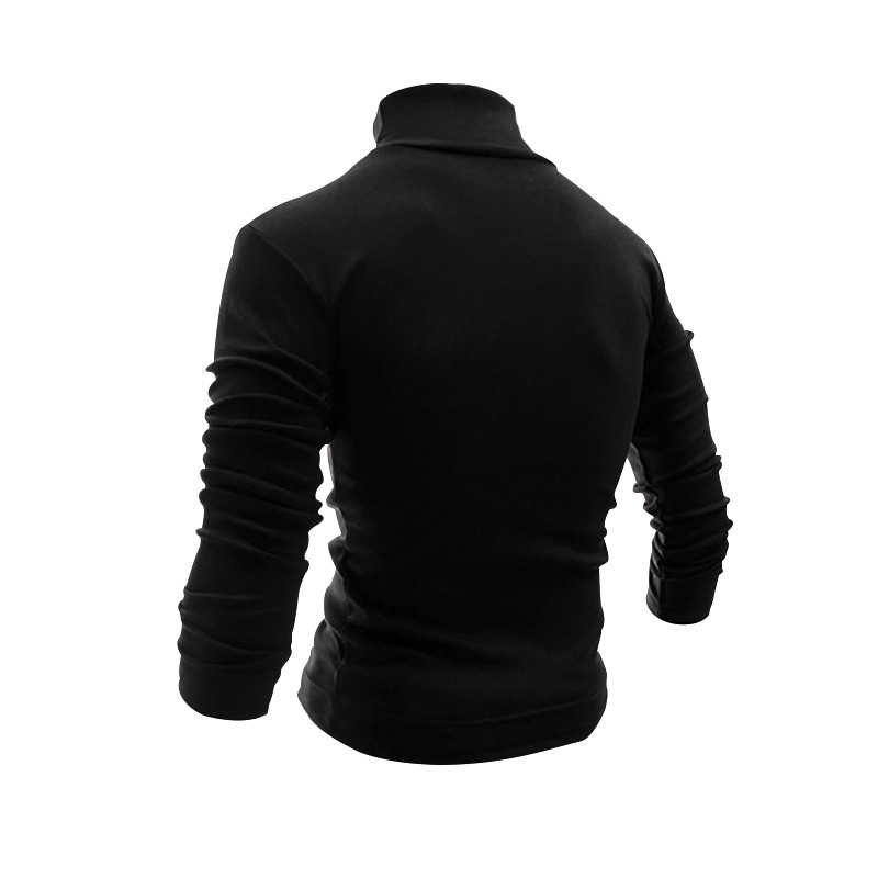 2023 Herbst Winter Langarm T-Shirt Herren Einfarbig High Neck Base Layer Unterhemd T-Shirt Top_voghion.com