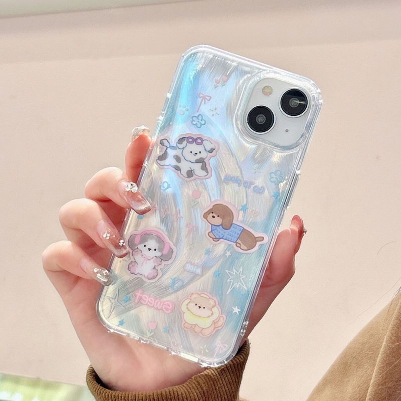 Feather yarn niche cartoon for iPhone15Pro Japan and South Korea 13promax 12Pro phone case 14pro_voghion.com