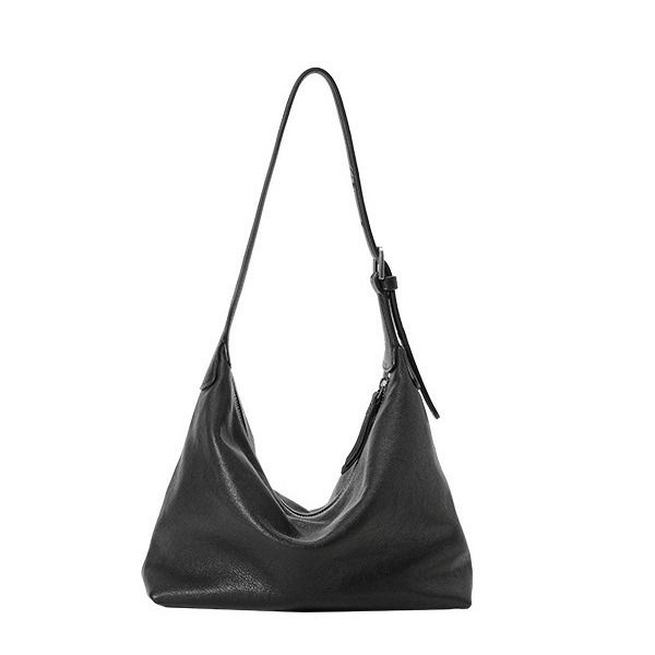【】Qiu Zhen Oberschicht aus pflanzlich gegerbtem Rindsleder, Unterarm-Hobo, lässig, einzelne Schulter, Pendlertasche aus echtem Leder_voghion.com