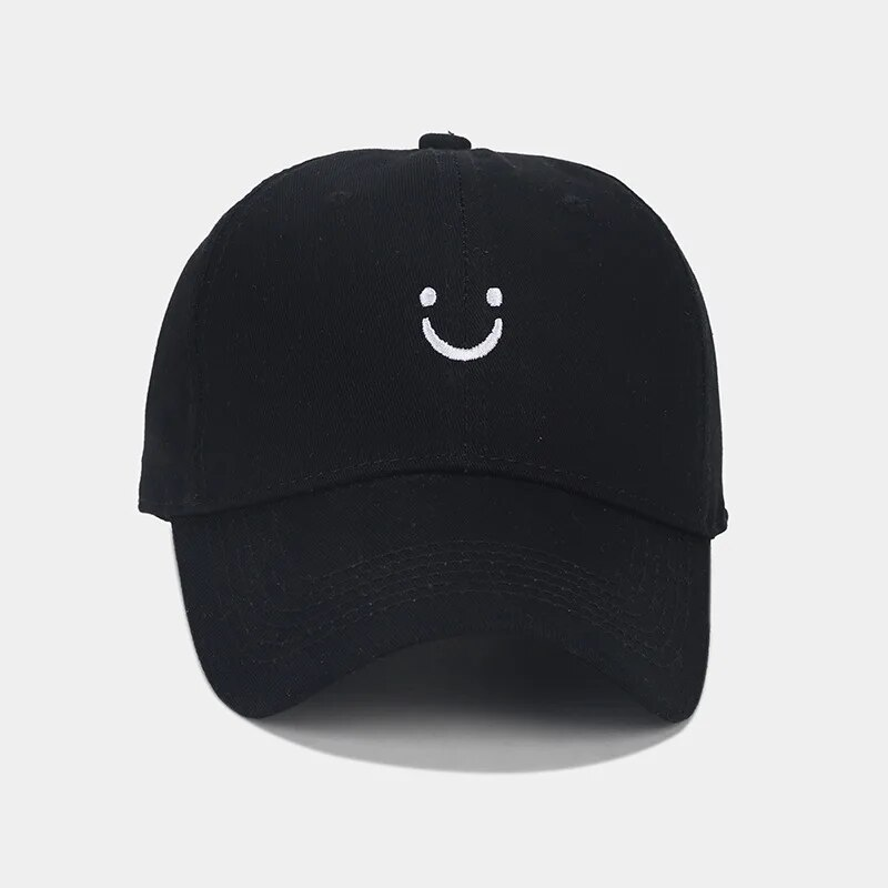 Smiley Face Trucker Washed Dad for Men Women Cute Baseball Caps Unstructured Smile Embroidered Hat_voghion.com