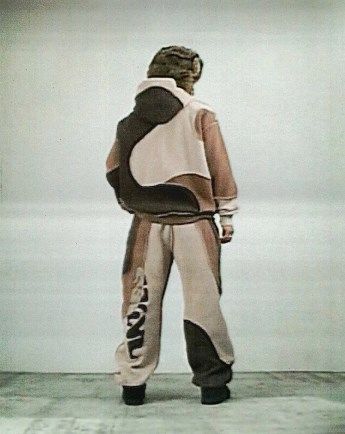 Streetstyle heren dames patchwork kleurcontrast hoodie met rits en open draadontwerp, loszittende jas en_voghion.com