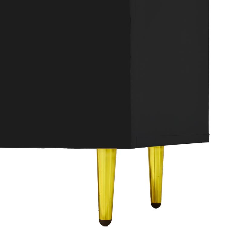 Ensemble meuble TV et table basse noir brillant moderne_voghion.com