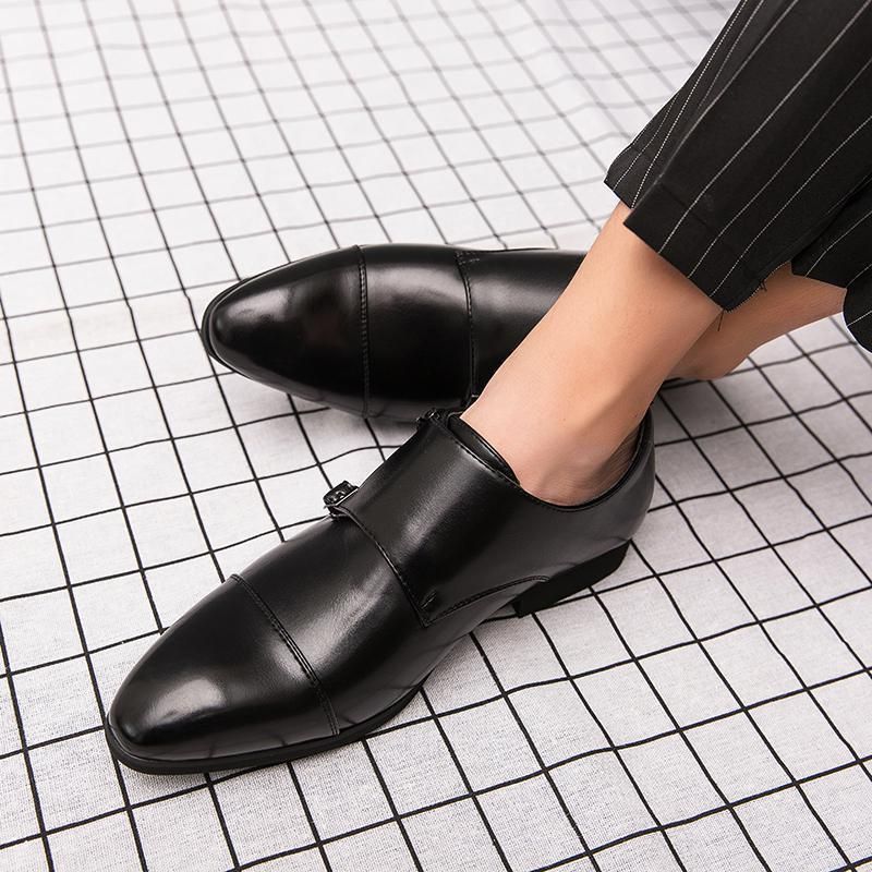 Unschlagbare Qualität Wind Farblich passende Schnalle Casual für Herren Business Formale Leder Spitz Mönch Schuhe Größe 47 und 48_voghion.com