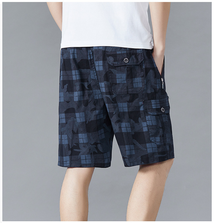 Männer Kleeder Männer Summer Cargo Shorts Loose Plus Gréisst Männer Kotteng Quartier Hosen Multi-Pocket Casual Hosen_voghion.com