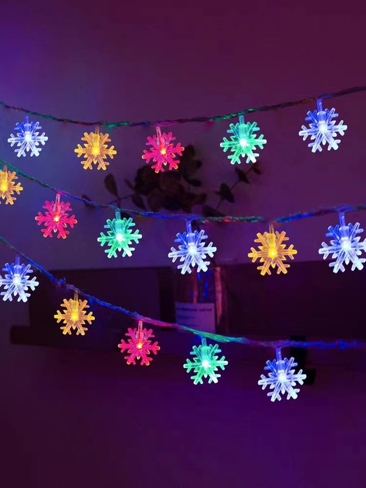 Little White Snowflake Bedroom Ball Pentagram Wholesale Christmas Bubble Atmosphere String LED Camping Col Light_voghion.com