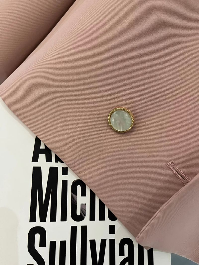 Jachetă scurtă roz pentru femei, design de nișă pentru femei, costum de student în stil britanic_voghion.com