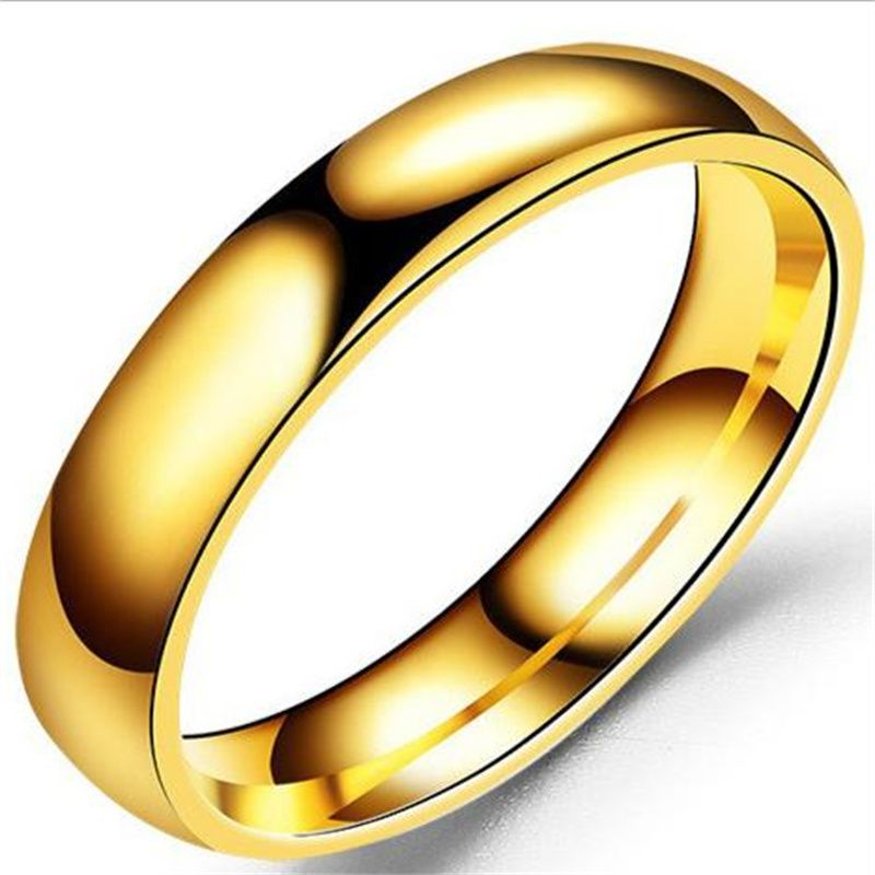 Anello da uomo in acciaio inossidabile liscio e bombato, colore 6 mm, larghezza, semplice, tipo geometrico, anelli in oro per gioielli da donna_voghion.com