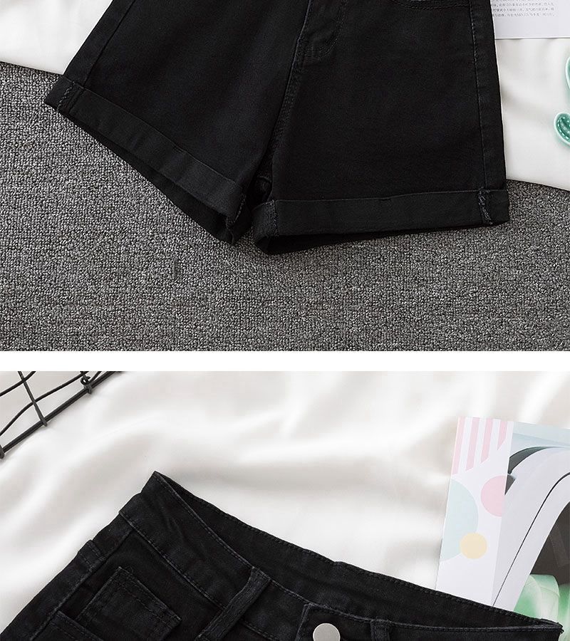 Vêtements pour femmes, couleur claire, all-match, taille haute, short en jean délavé pour femmes, jambe large, pantalon chaud coupe A, tendance, été_voghion.com