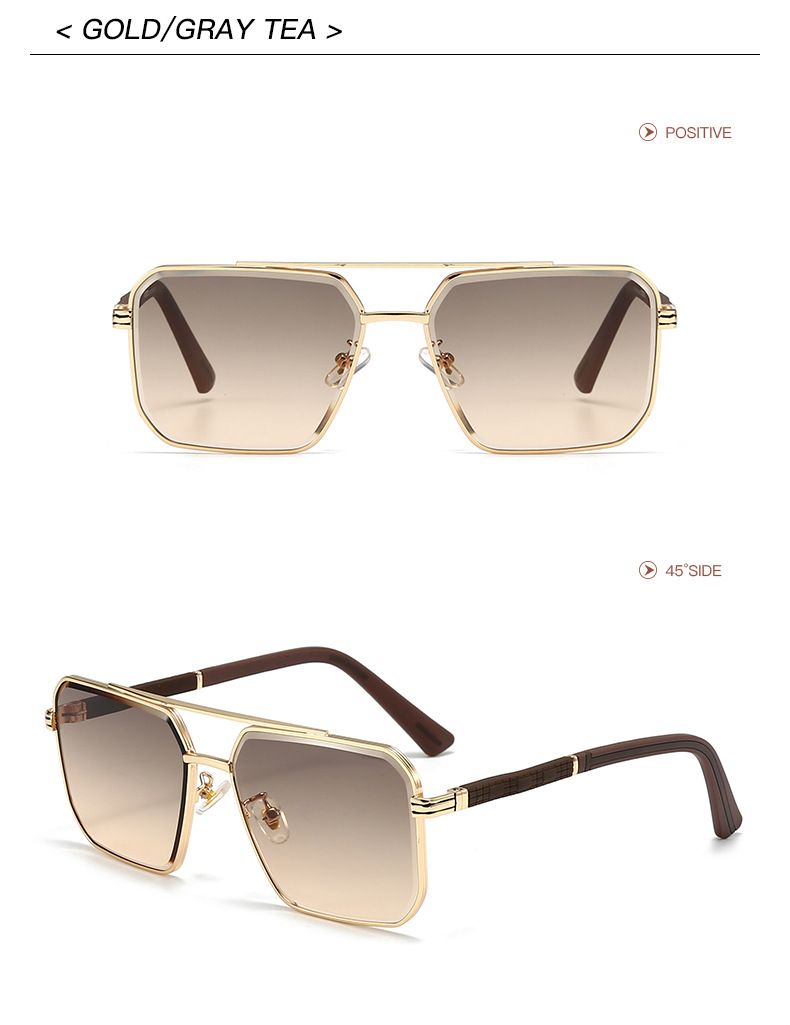 Neue rahmenlose Sonnenbrille für Herren und Damen mit quadratischem Rahmen, fürs Autofahren und Reisen 23319_voghion.com