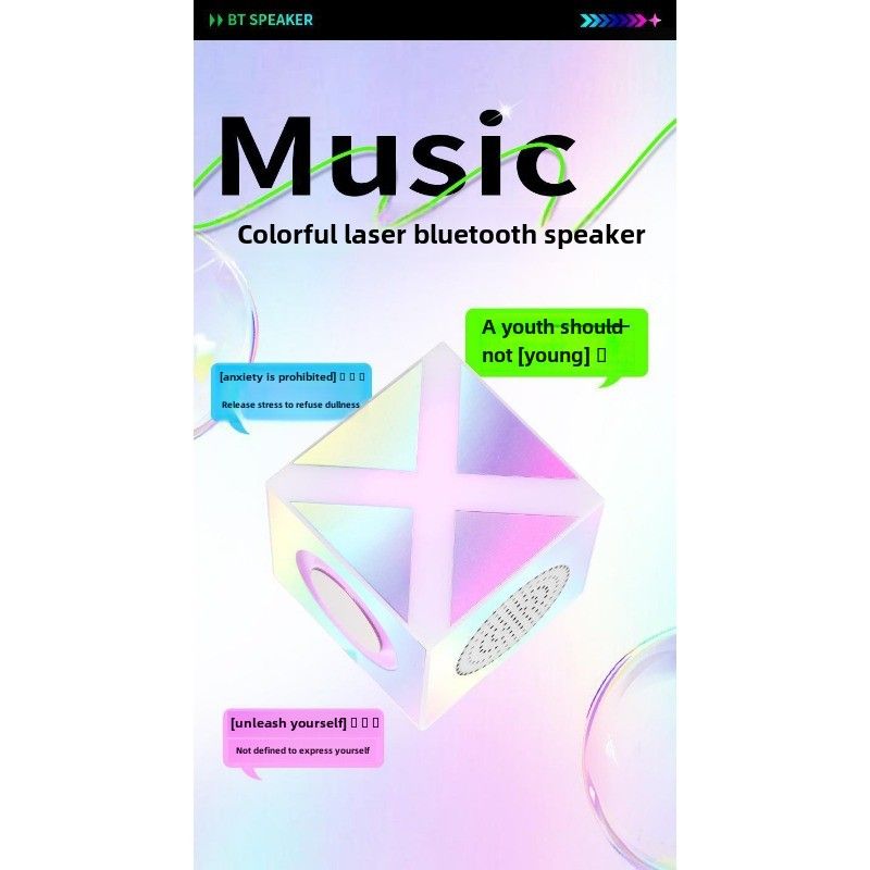 Mini Fargerike Laser Karaoke Bluetooth Small Audio Office Hjemme Utendørs Høyttaler Bærbar_voghion.com