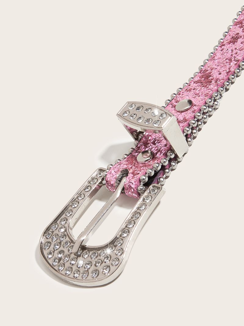 Curea cu stras pentru femei, stil ins, subțire, decorațiune, modă europeană și americană, personalitate, cu paiete, blugi cu design asortat_voghion.com