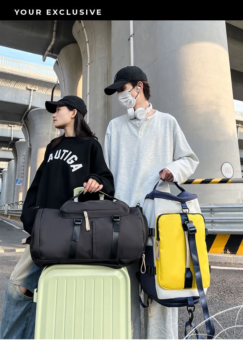 Multifunktionaler trendiger Sport-Reiserucksack, Schulhandtasche, Gepäck, Fitnessstudio, Herren-Umhängetasche mit großer Kapazität_voghion.com