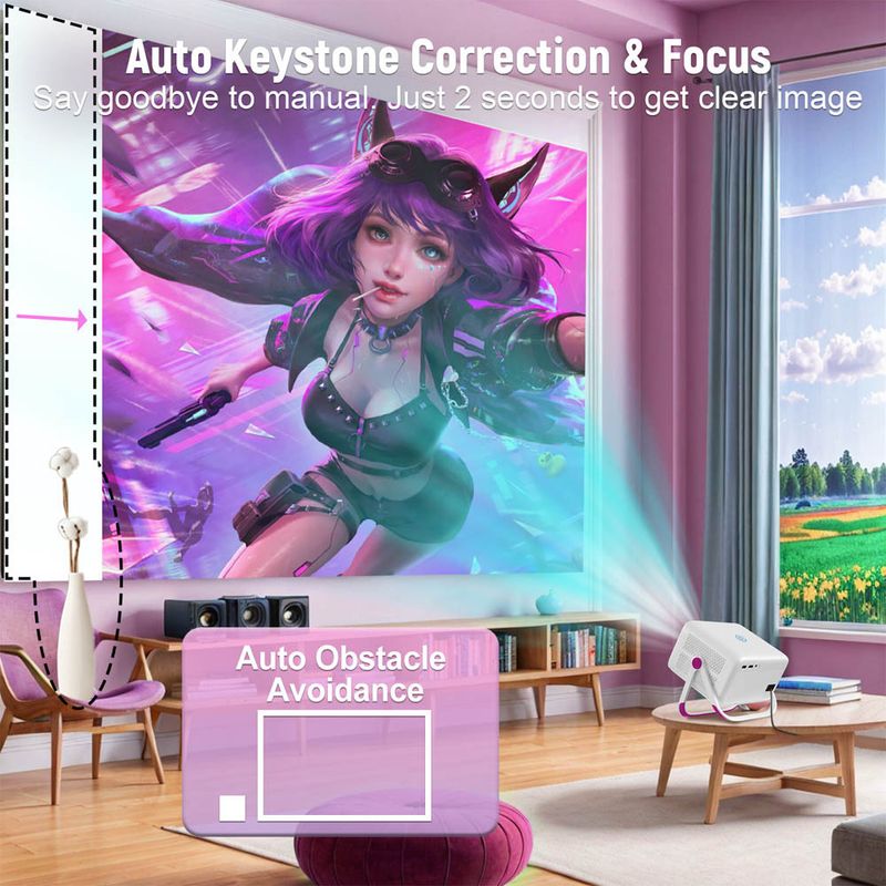 New HD 4K Wireless 1080p Portable Projector For Home Bedroom Wall Projection High Lumens_voghion.com