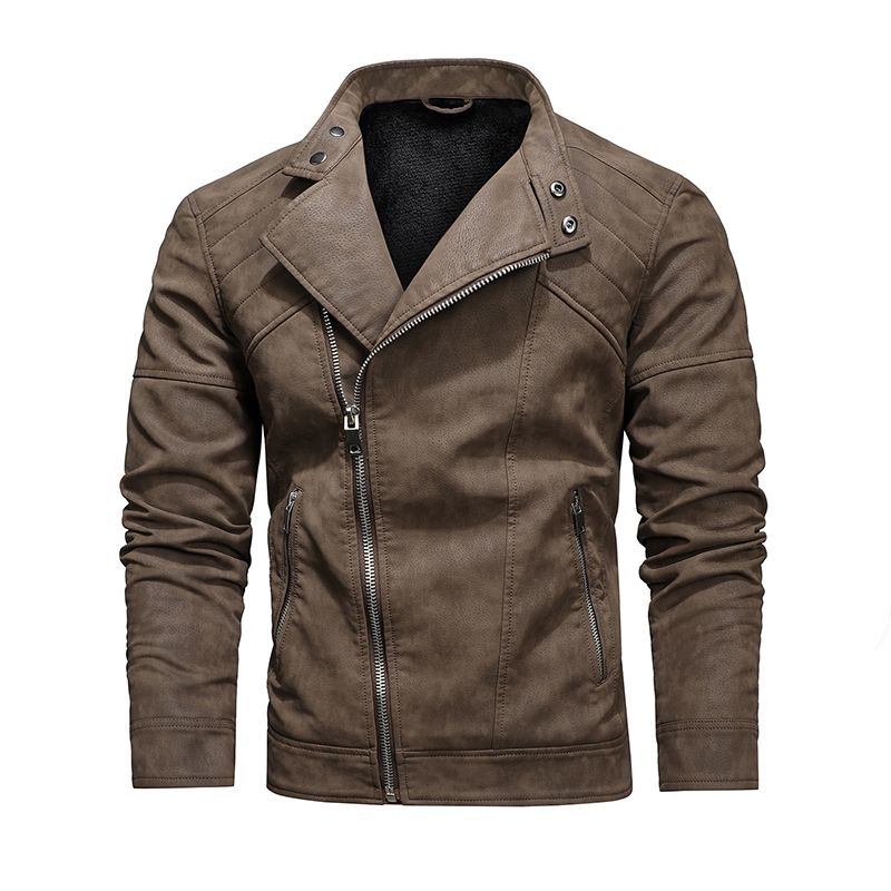 Giacca in pelle da uomo alla moda 2025, in pile invernale, calda, con cerniera, da motociclista, alla moda, nuova giacca da motociclista in PU, sottile soprabito_voghion.com