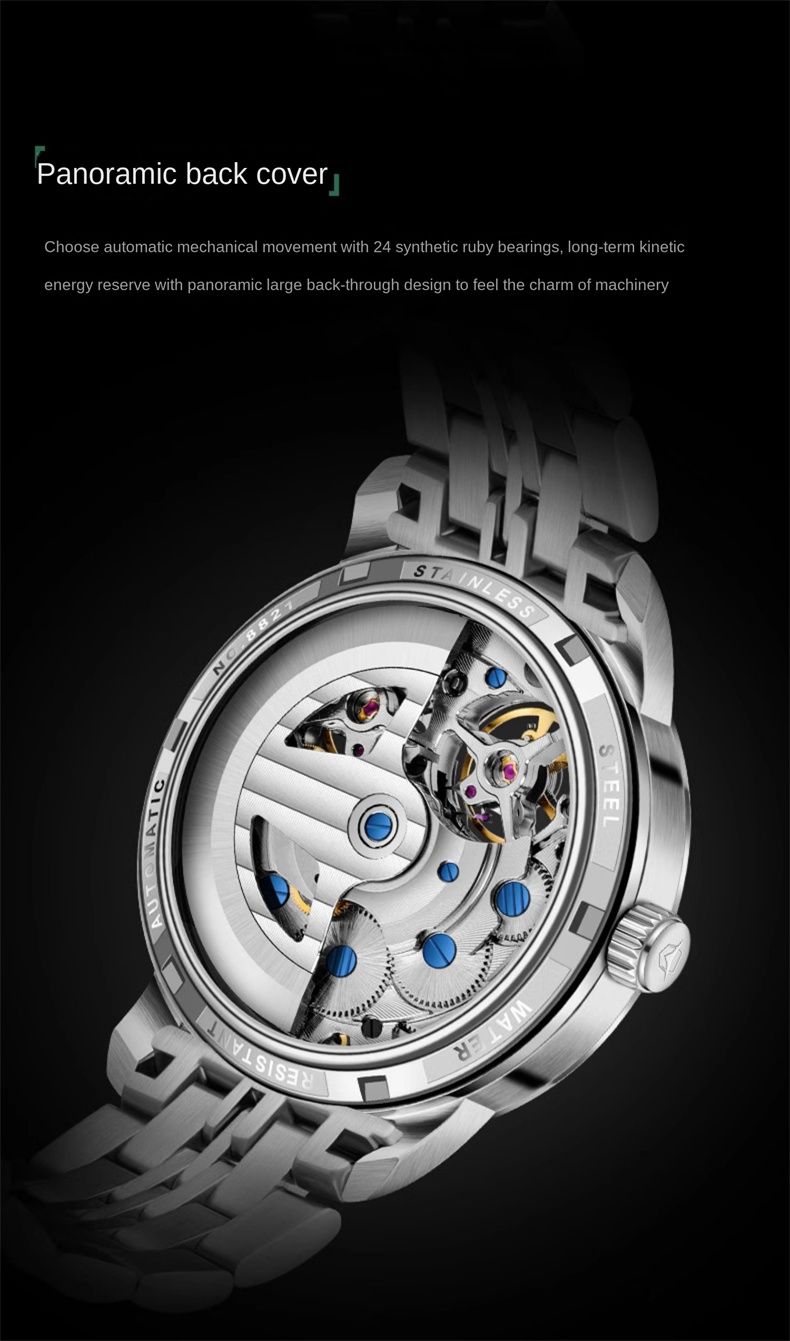 AILANG Brand New Luxury Double Tourbillon Mechanical Watch For Men Stainless Steel Waterproof Automatic Watches Mens Relogio_voghion.com