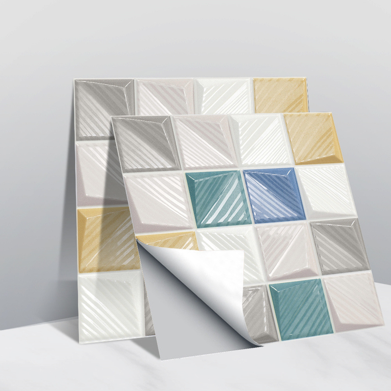 MSC077-0923D Mosaik Krystal Flise Klistermærke Glas Tile DIY Vandtæt selvklæbende vægklistermærke_voghion.com