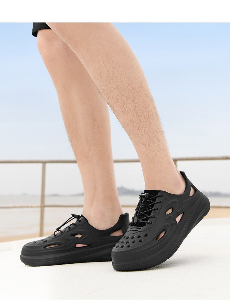 Herrenschuhe Vier Jahreszeiten rutschfeste lässige atmungsaktive Clogs Bequeme Hausschuhe mit geschlossener Zehenpartie zum Hineinschlüpfen_voghion.com