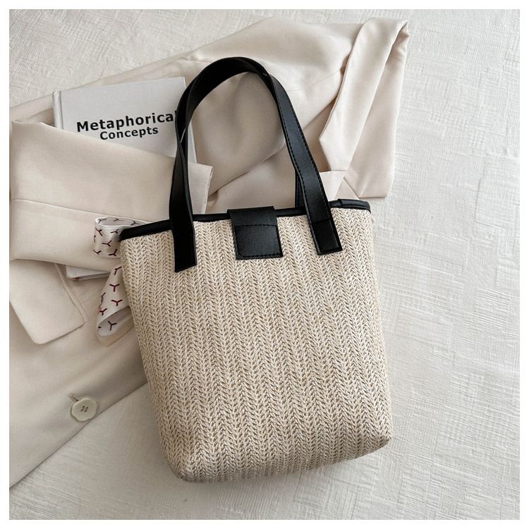 Borsa secchiello sciarpa personalizzata per ragazza, unica, tessuta 2024, nuova estate, fresca spiaggia Versatile_voghion.com