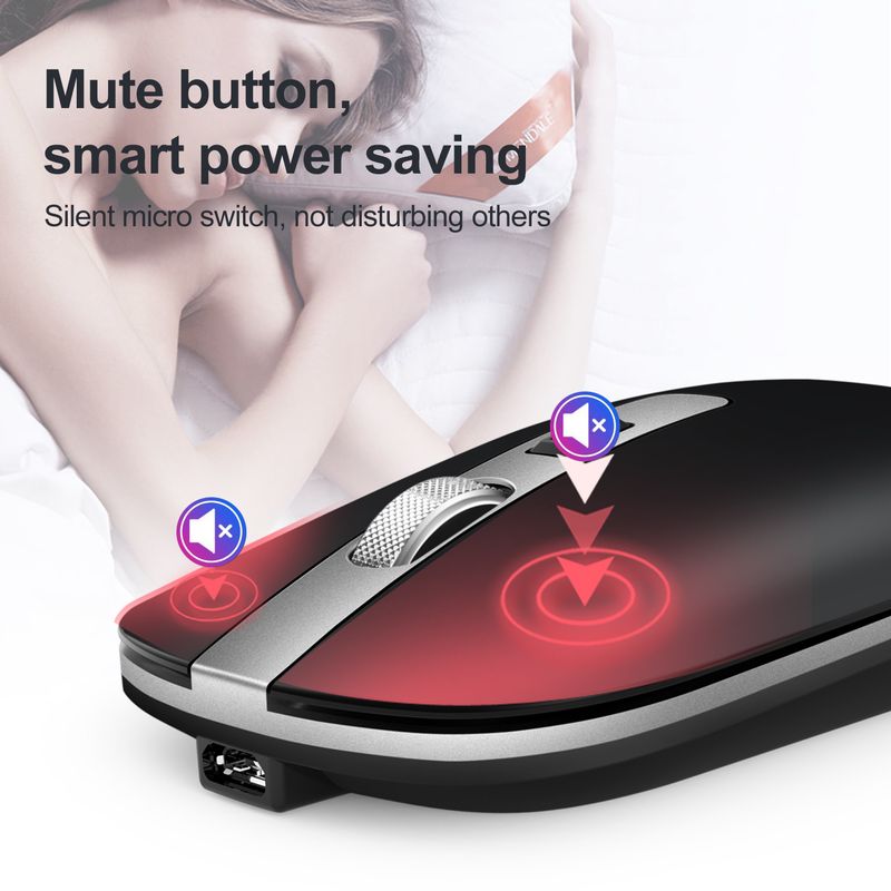 M50 Bluetooth 5.1 Charging Wireless Metal Roller Silent 2.4G Mouse 500mAh Battery_voghion.com