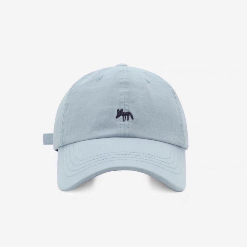 Cute Versatile Little Fox Embroidered Baseball Unisex Spring Summer Korean Street Fashion Duckbill Cap Face Slimming_voghion.com