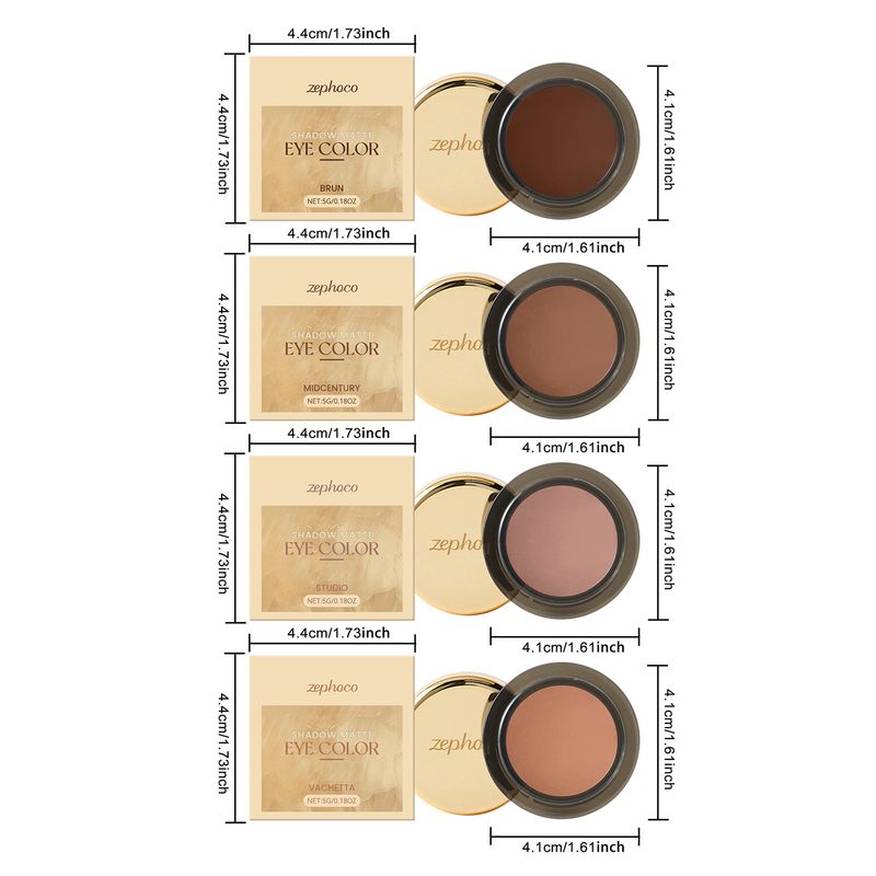 Zephoco Matte Single Color Series Natürliche Pigmentierung Langanhaltender tragbarer Make-up-Ausbesserungs-Lidschatten_voghion.com