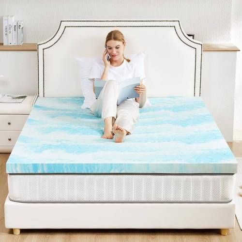 2-3 Inch Gel Memory Foam Mattress Topper Full Size Cooling Mattress Soft And Breathable Bed Topper School Bedroom Furniture_voghion.com