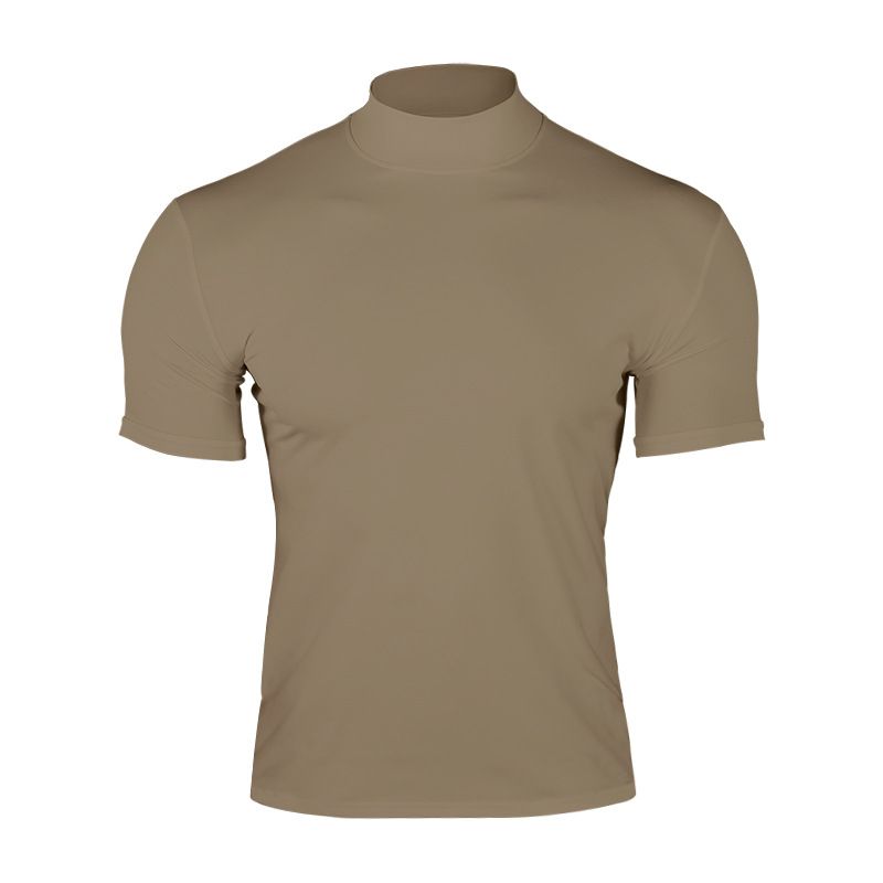 Grenzüberschreitende Herrenbekleidung Spot 2024 Sommer Einfarbig Kurzarm Fashion Bottoming Shirt Enges Rollkragen-T-Shirt für Herren_voghion.com