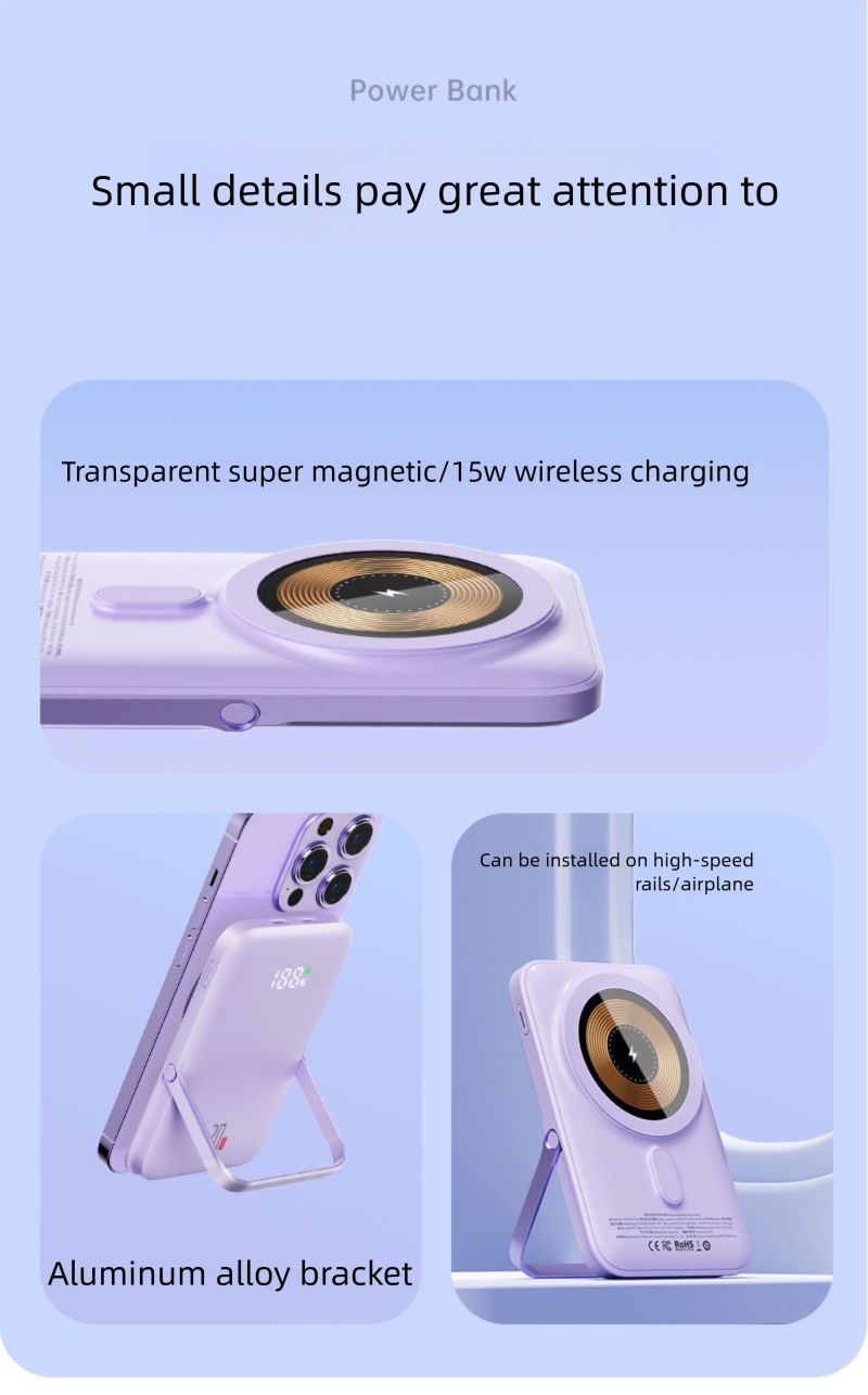Wireless Iphone Exclusive Magnetic Charging Bank Universal New Portable Mini Mobile Power Supply 10000mAh Battery_voghion.com