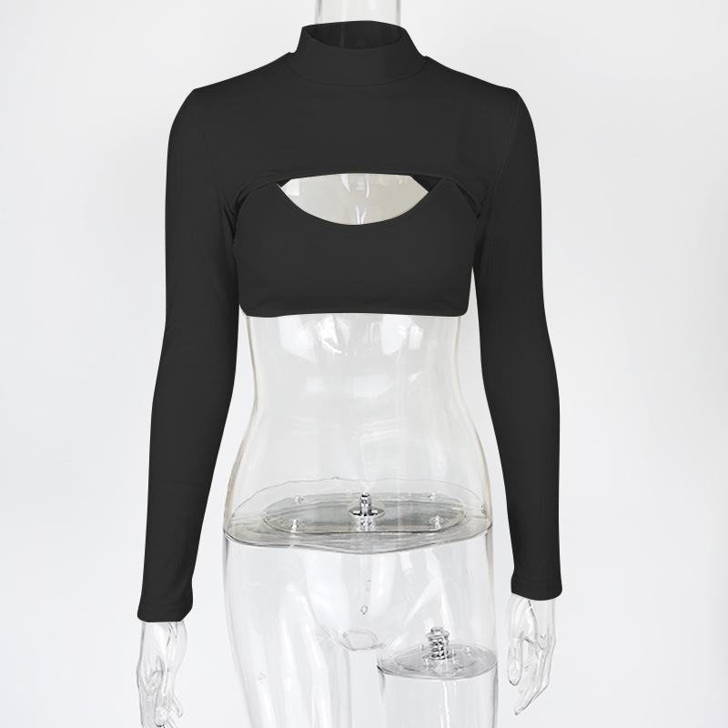 Women's Sexy Hottie Wrap Blouse Neckline Halter Two Piece Set_voghion.com