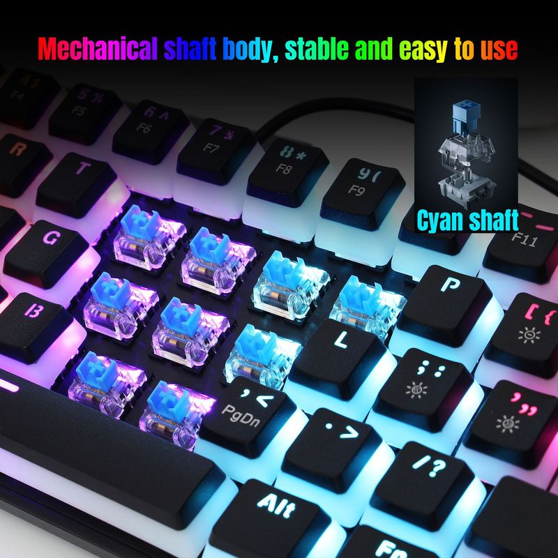 New L700 61Key Pudding Mechanical Keyboard Blue Axis 12 Lighting Modes Wired Games Spot Wholesale_voghion.com