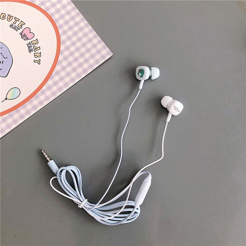 Hörlurar med mikrofon, universal in-ear-söt tecknad film med trådbunden bas, förvaringslåda för hörlurar_voghion.com