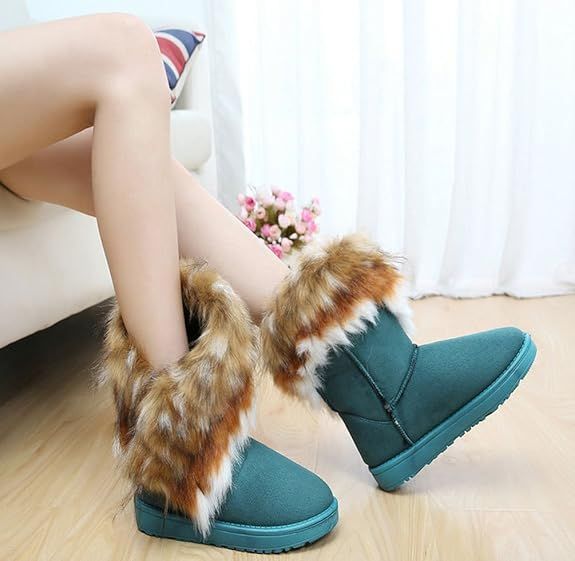 Women's Fur Tassel Winter Snow Boot Suede Flat Ankle Boots_voghion.com