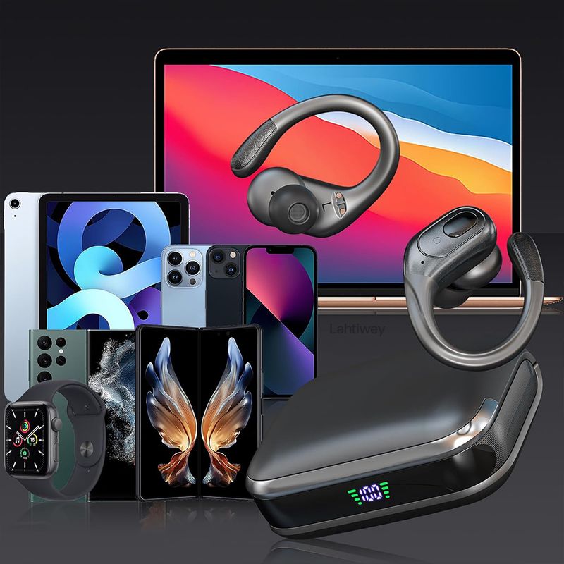 Wireless Headphones Bluetooth Earphonses With Microphones,75Hrs Playtime,IP7 Waterproof,LED Power Display Earbuds For_voghion.com