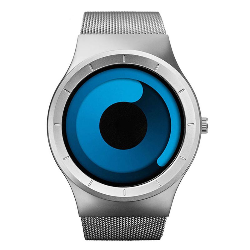 Orologio da polso al quarzo con cinturino in acciaio e cielo stellato_voghion.com