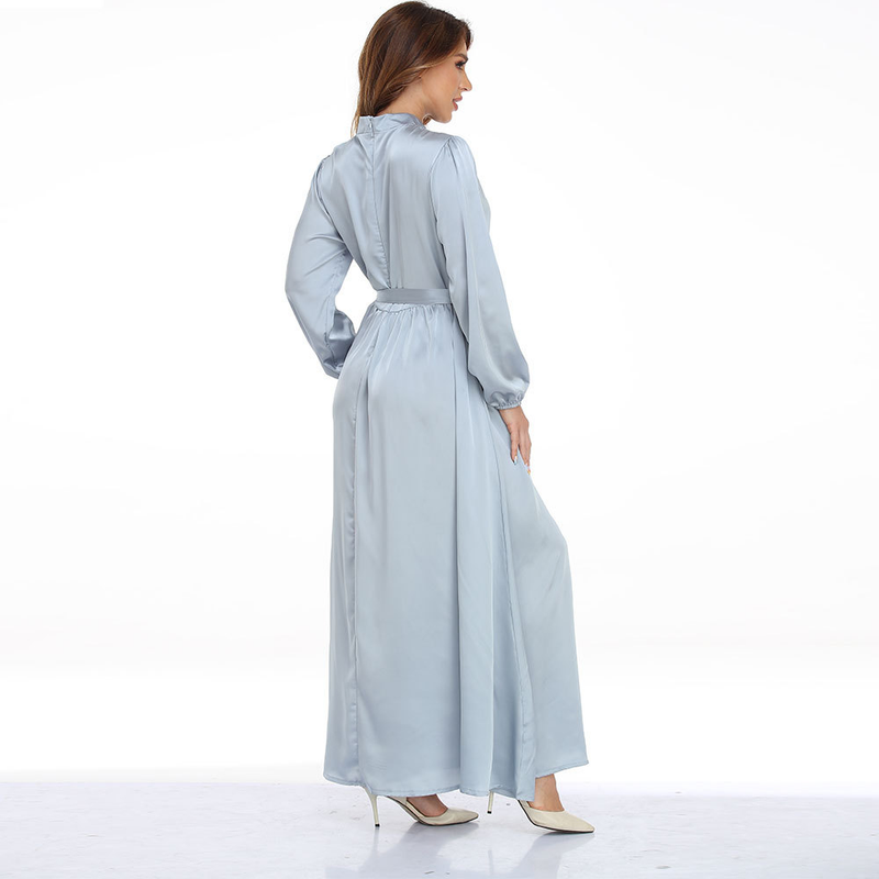 Abito da donna in raso arabo Dubai maxi vita in finta seta_voghion.com