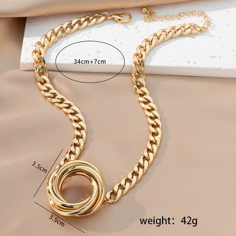 Stile semplice, moda, tendenza dolce, collana, braccialetto, femminilità, set di gioielli geometrici Fried Dough Twists_voghion.com