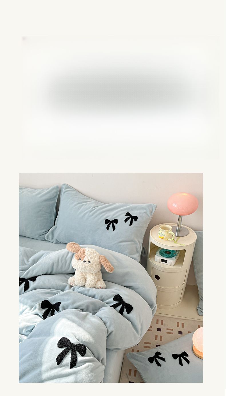 Set di biancheria da letto con trapunta e asciugamano ricamati della nuova collezione autunno/inverno 2025 di Milk Velvet_voghion.com