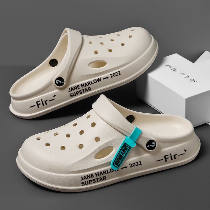 Große Lochschuhe für Herren, Zehenkappen für den Sommersport, Zwei Paar Sandalen für den Freizeitbereich im Freien, Strandpantoffeln für Herren_voghion.com