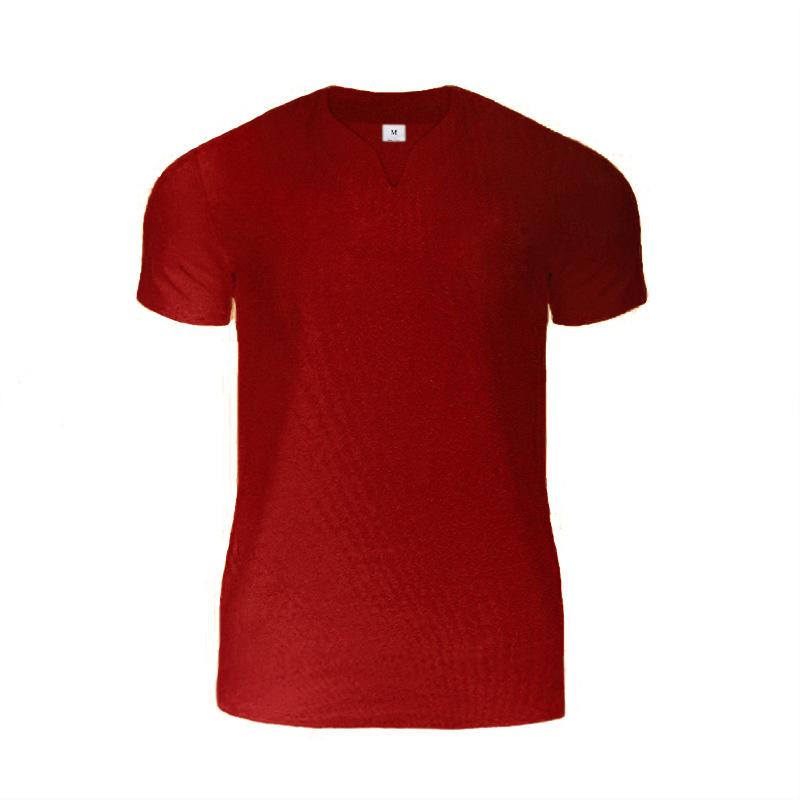 INS trend summer small V-neck pure cotton sports T-shirt Men's fashion casual breathable fitness blank training short_voghion.com