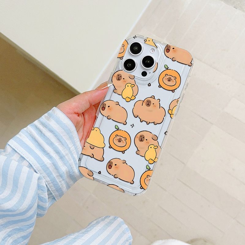 Airbag schokbestendig grappig dier schattige capibara doorzichtig hoesje voor Xiaomi Redmi NOTE 8 9 9A 9C 9T 9S 10 11 12 12C K40 Pro Plus 4G 5G_voghion.com