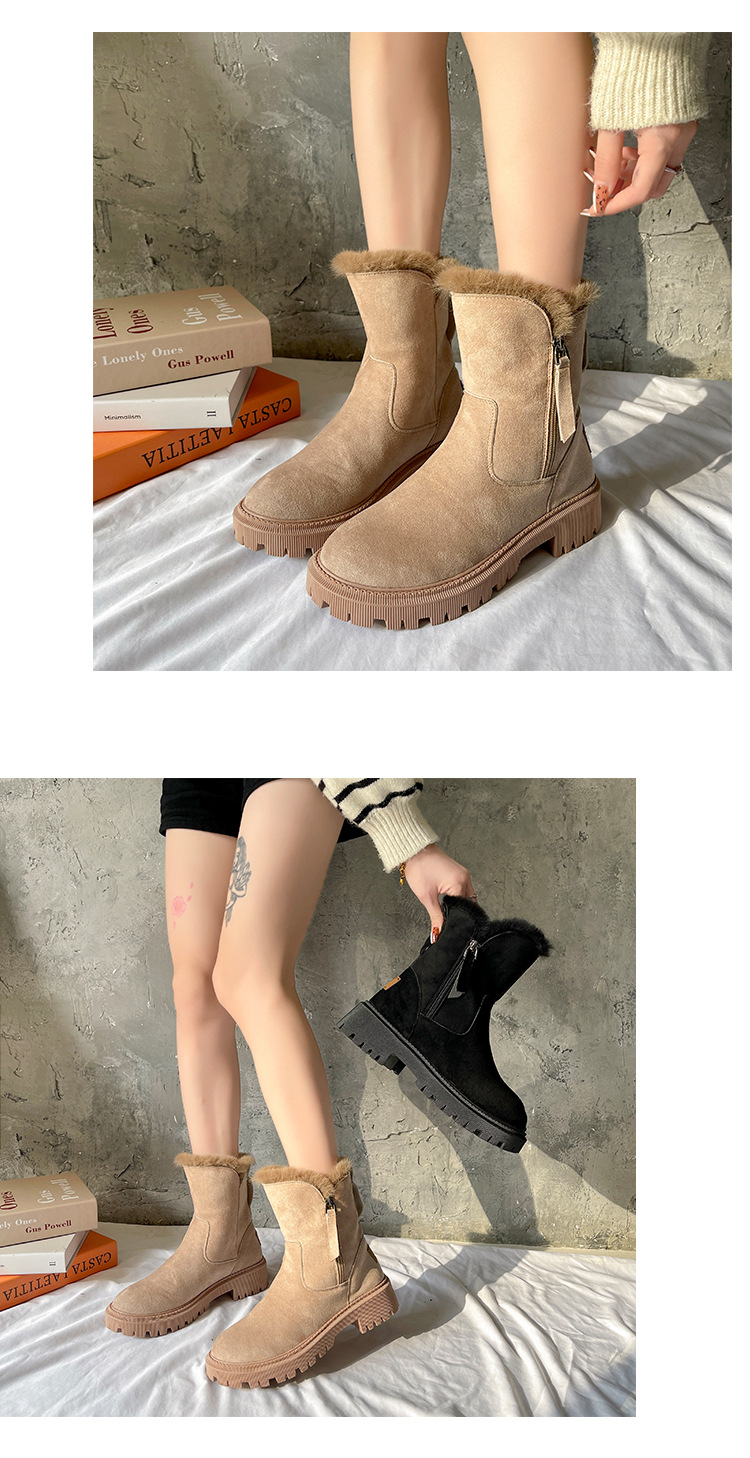 Large size thick warm snow boots for women winter new boots for women cotton shoes for women zipper plus cashmere cotton boots_voghion.com