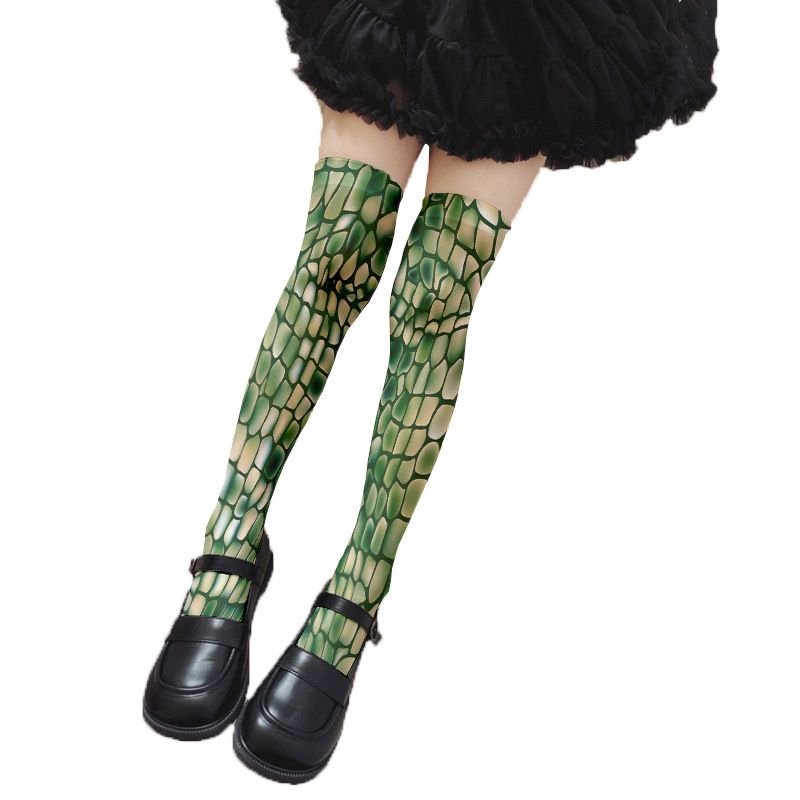 Modische dünne Strümpfe mit Leopardenmuster für Damen im Frühling und Herbst, Lolita, sexy Overknee-Socken aus Samt_voghion.com