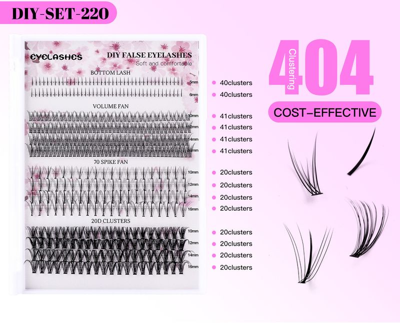 Hot 404 cluster large capacity false eyelashes lower lash demon single cluster segment DIY eyelash mixed_voghion.com